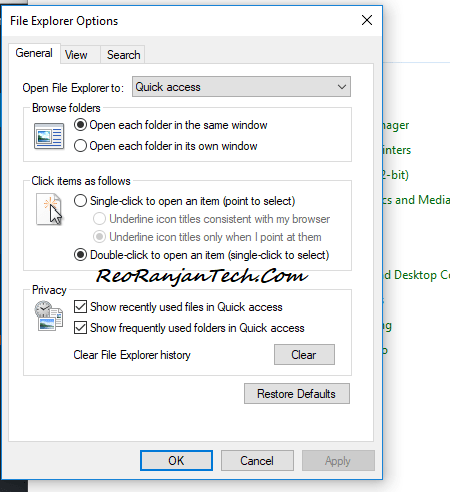 Perform all Actions using in Single Click on Mouse instead of Double Click