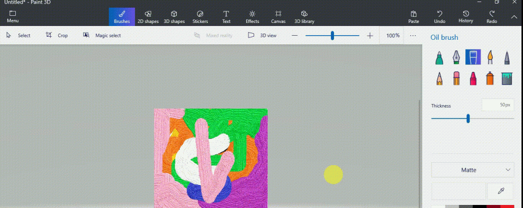 Basic About Paint 3D 10 3D View mode