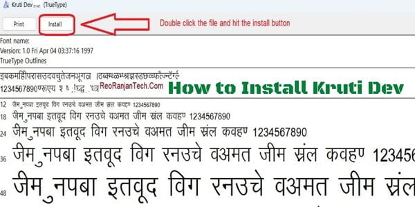 How to Install Kruti Dev