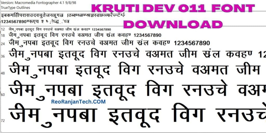 Kruti Dev 011 Font Download || Krutidev Font Free Download