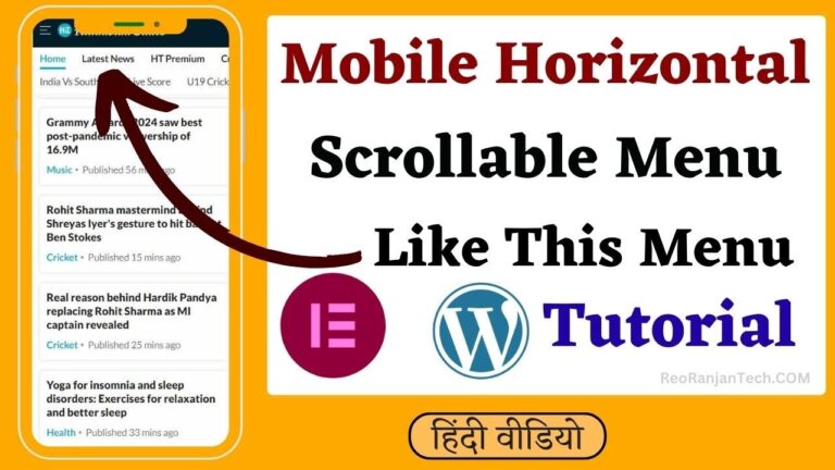 How To Make Mobile Horizontal Scrollable Menu In Elementor