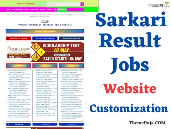 Sarkari Result Website Customization